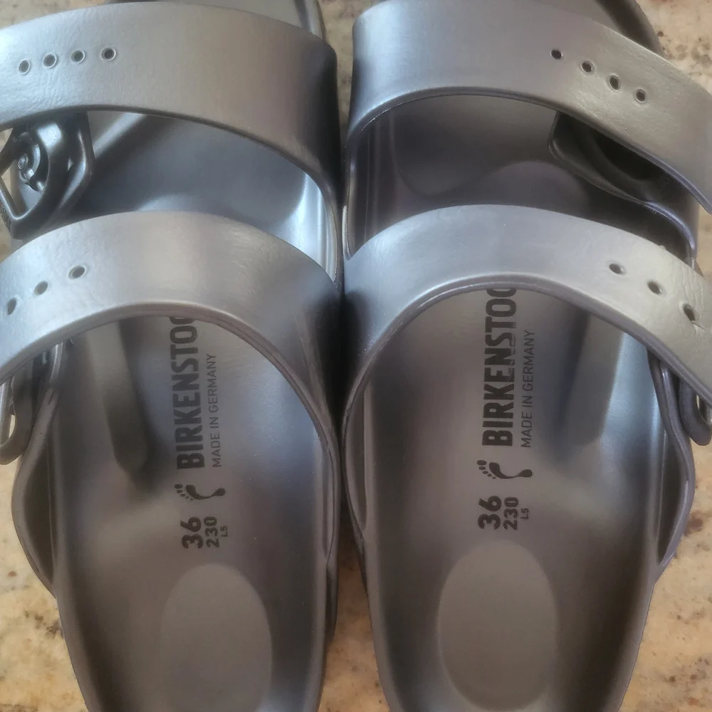 Birkenstock Arizona Sandals in Pewter Metallic - Picture 2 of 2